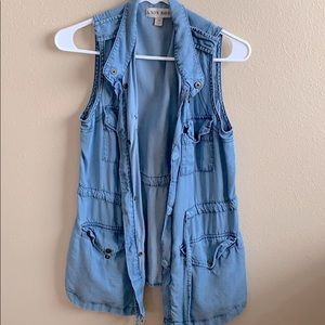 Long utility jean vest